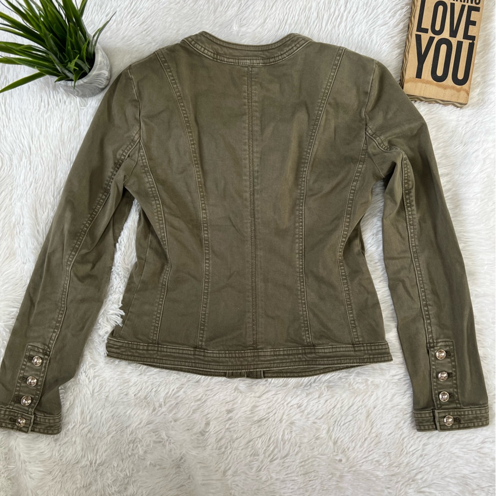 White House Black Market Distressed Military Style Utility Jacket - NWOT - Picture 4 of 11